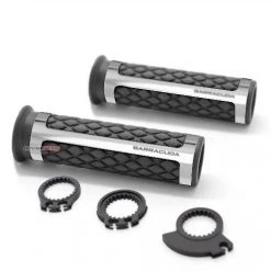 Coppia Manopole Barracuda Classic Marrone Argento