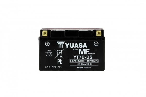 Batteria Moto Yuasa YT7B-BS X6 AGM - 12v 6.5ah - L 150mm W 65mm H 92mm - Con Acido