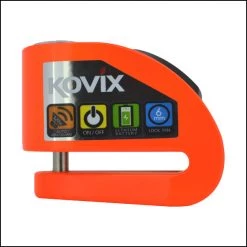 Bloccadisco Con Allarme Kovix KD6 Perno 6 Mm Arancio Fluo