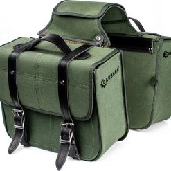 Coppia Borse Laterali Carburo Racer Canvas Verde Militare