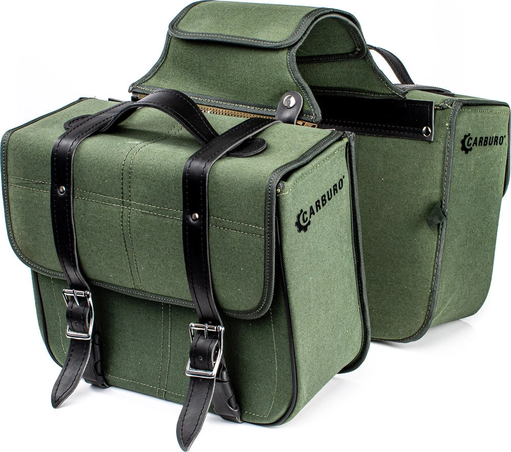 Coppia Borse Laterali Carburo Racer Canvas Verde Militare 1 Coppia Borse Laterali Carburo Racer Canvas Verde Militare