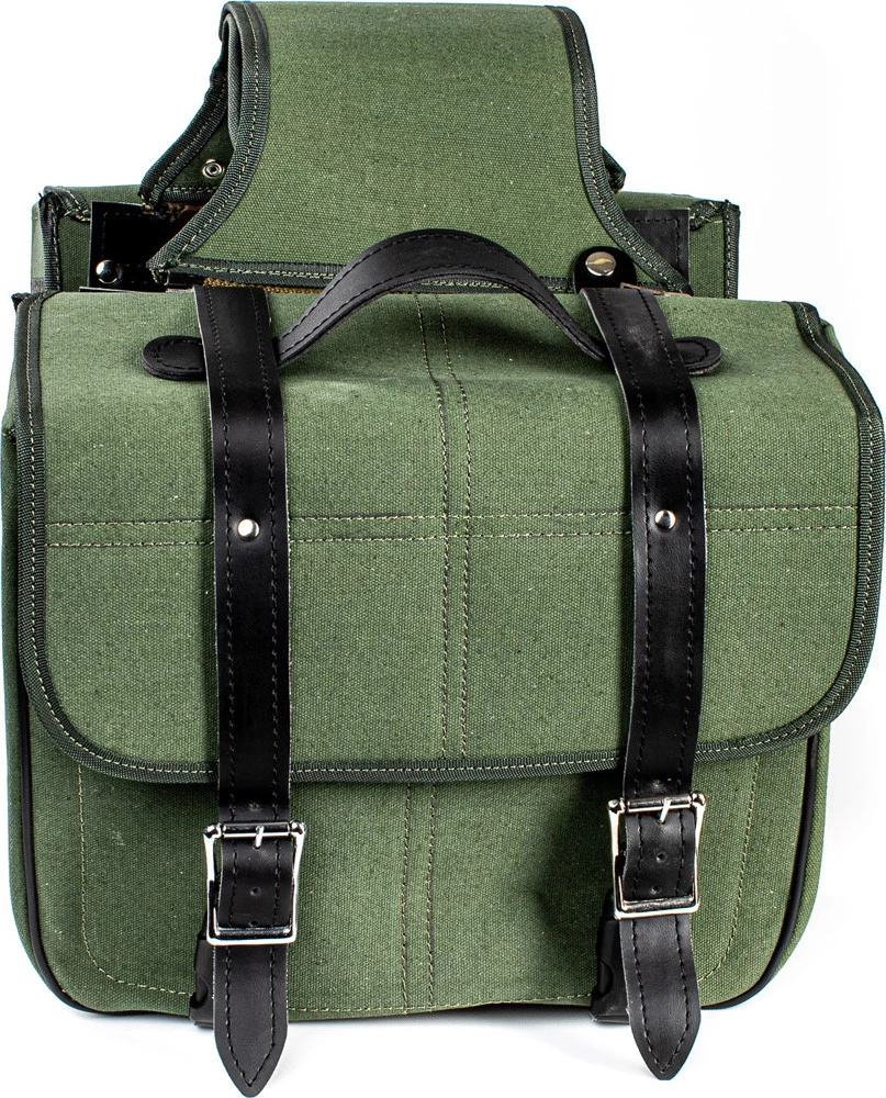 Coppia Borse Laterali Carburo Racer Canvas Verde Militare 3 Coppia Borse Laterali Carburo Racer Canvas Verde Militare - immagine 3