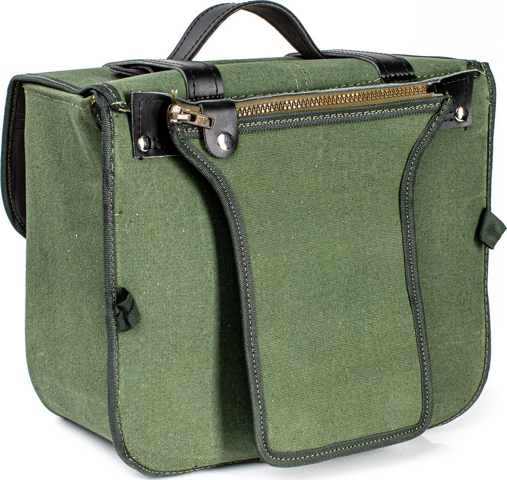 Coppia Borse Laterali Carburo Racer Canvas Verde Militare 5 Coppia Borse Laterali Carburo Racer Canvas Verde Militare - immagine 5