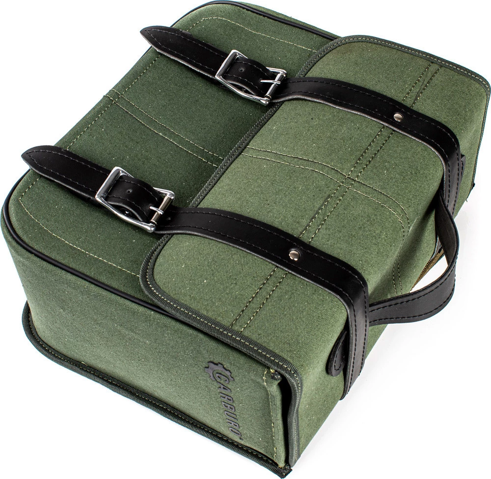 Coppia Borse Laterali Carburo Racer Canvas Verde Militare 6 Coppia Borse Laterali Carburo Racer Canvas Verde Militare - immagine 6