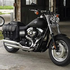 Coppia Borse Laterali Carburo Trinity Nero -Offerta economica ACCESSORI MOTO coppia borse pelle custom vand trinity bag 3 1