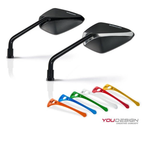 Coppia Inserti Colorati Per Specchi Barracuda A-Version Argento