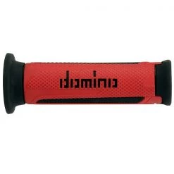 Coppia Manopole Stradali Domino Touring 22-26mm Rosso Nero