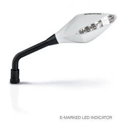 Coppia Specchi Retrovisori Barracuda Street Indicator Bianco