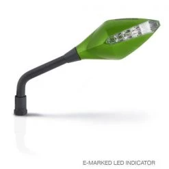 Coppia Specchi Retrovisori Barracuda Street Indicator Verde