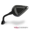 Coppia Specchi Retrovisori Omologati Barracuda D-VERSION RACE Con Frecce Integrate Inserto In Abs CARBON LOOK