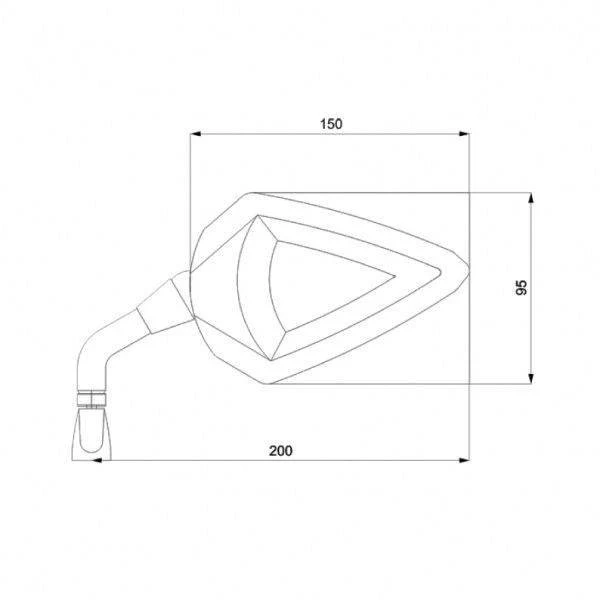 Coppia Specchi Retrovisori Omologati Barracuda D-VERSION RACE Con Frecce Integrate Inserto In Abs ORO - immagine 3