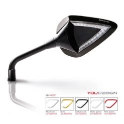 Coppia Specchi Retrovisori R-VERSION Barracuda Con Inserto Bianco