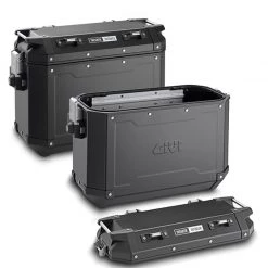 Coppia Valigie Givi Trekker Outback 48 E 37 Litri Alluminio Nero