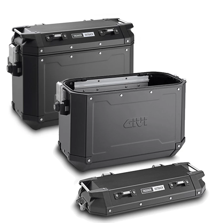 Coppia Valigie Givi Trekker Outback 48 E 37 Litri Alluminio Nero 1 Coppia Valigie Givi Trekker Outback 48 E 37 Litri Alluminio Nero