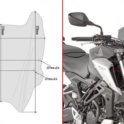 Cupolino Fumè Givi A1164 Specifico Per HONDA CB125R E CB300R 18