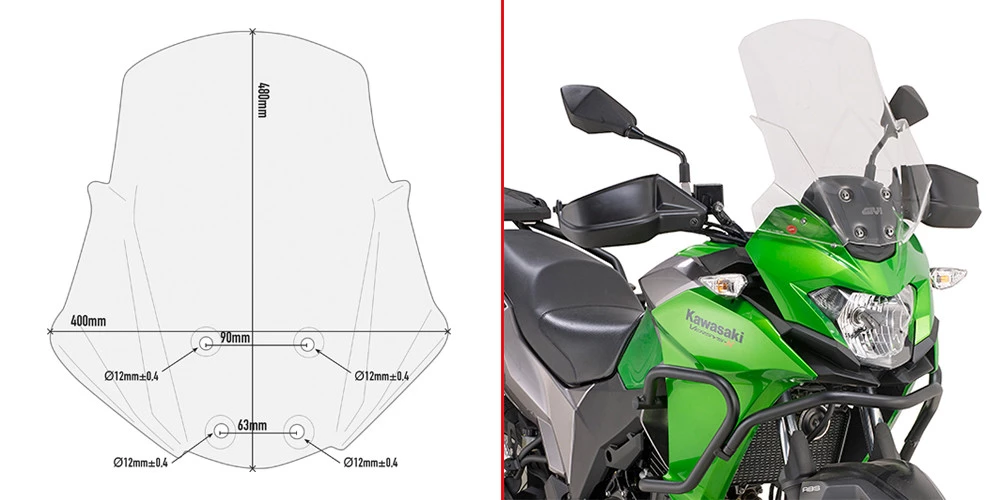 Cupolino Maggiorato Givi D4121ST Per KAWASAKI Versys-x (17-20) 1 Cupolino Maggiorato Givi D4121ST Per KAWASAKI Versys-x (17-20)