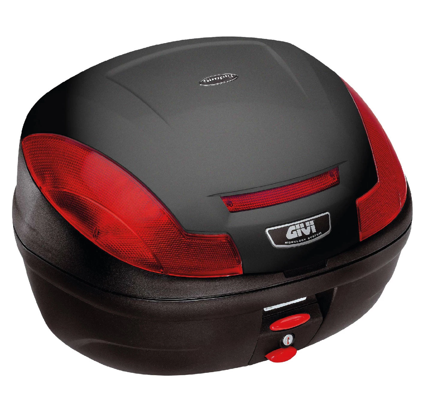 Bauletto Givi E470 Simply III Monolock Nero Con Catadiotti Rossi 1 Bauletto Givi E470 Simply III Monolock Nero Con Catadiotti Rossi