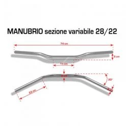 Manubrio A Sezione Variabile 28/22mm Barracuda Rosso -Offerta economica ACCESSORI MOTO manubrio a sezione variabile 28 22mm barracuda3 1