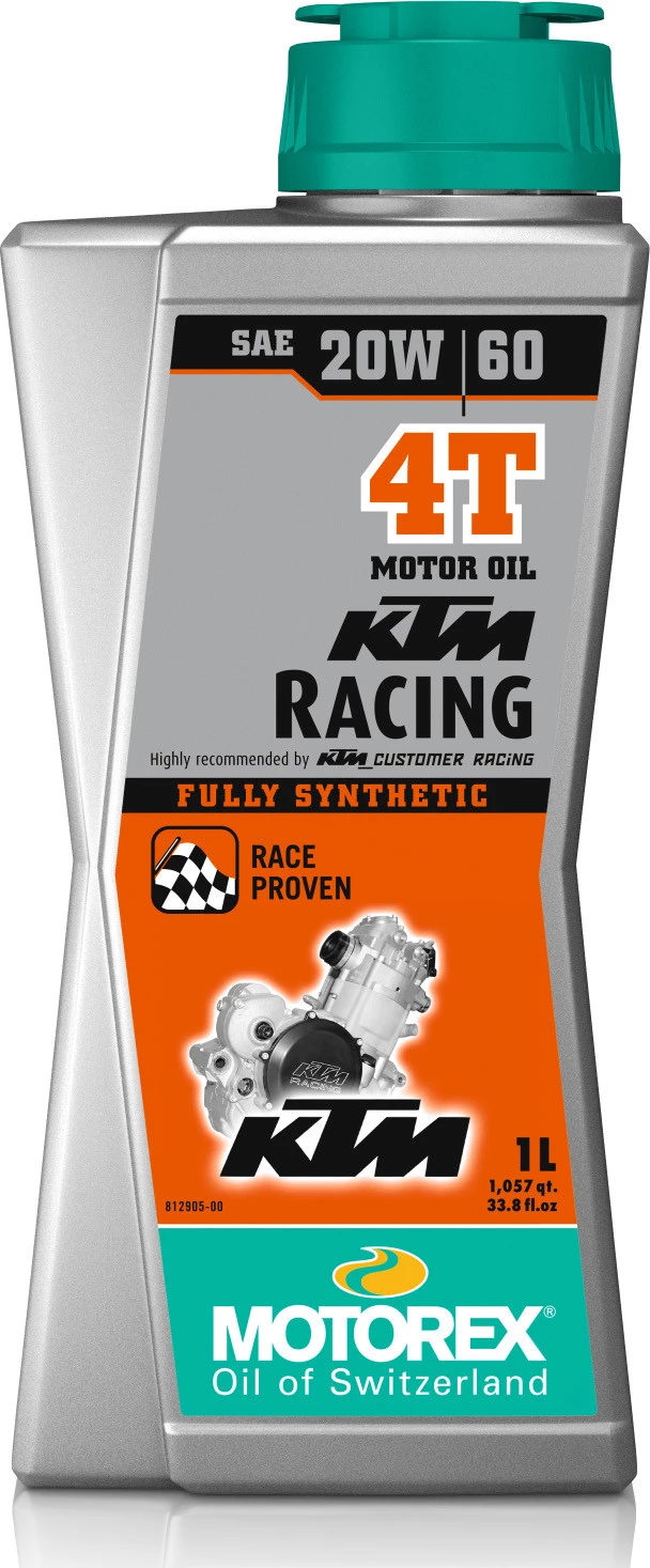 Olio Motore Lubrificante Motorex KTM RACING 4T SAE 20W-60 Per Motori 4T 1 Litro