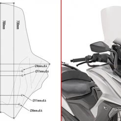 Parabrezza Maggiorato Givi D6110ST Per KYMCO AK 550 (17-20)