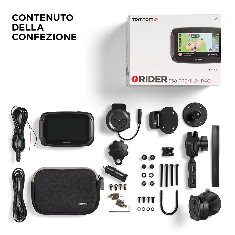 Navigatore Moto TomTom Rider 550 Special Edition Premium Pack Con Accessori Extra 10 Navigatore Moto TomTom Rider 550 Special Edition Premium Pack Con Accessori Extra - immagine 10